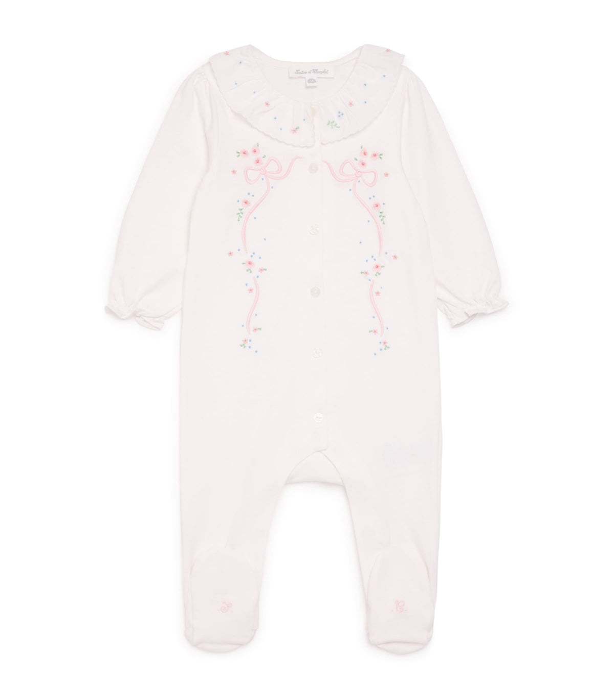 Tartine et Chocolat cotton frill-collar all-in-one 0-24 months (British brand)