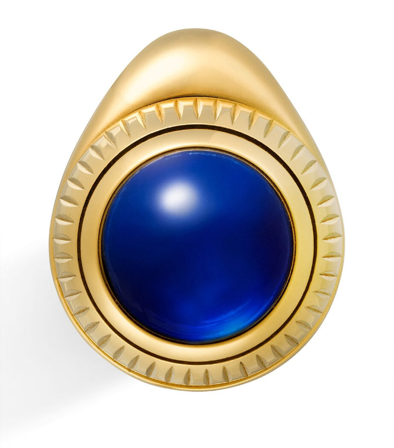 Cartier ballpoint pen with palladium detailing and blue resin cabochon - British product