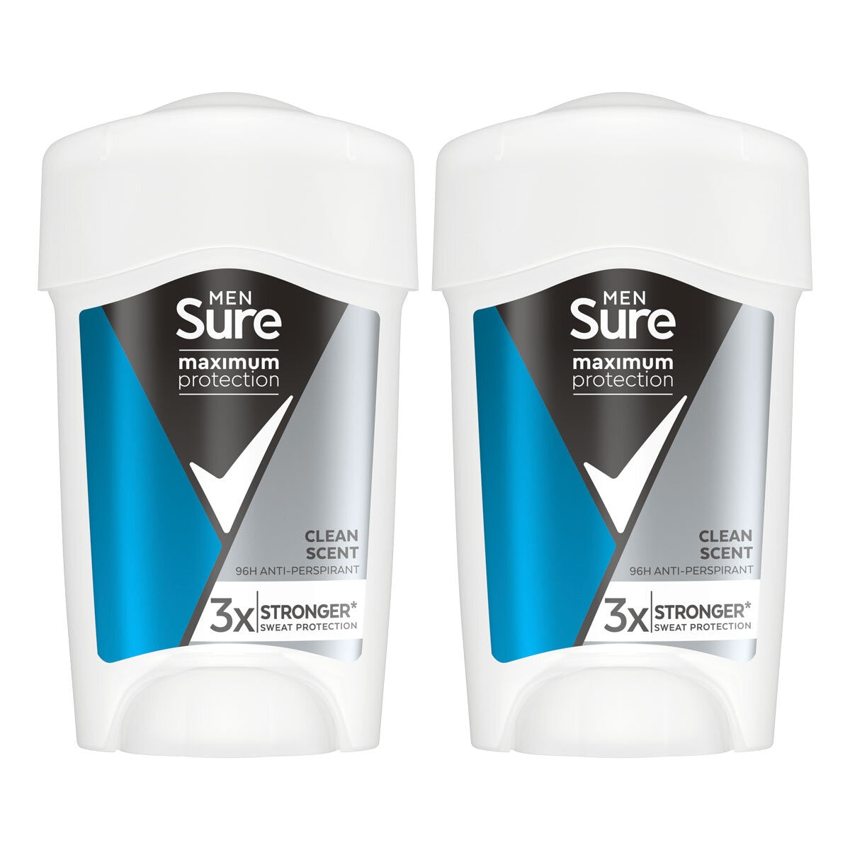 Sure Men Maximum Protection Anti-Perspirant Cream Deodorant 2 x 45ml (British brand)