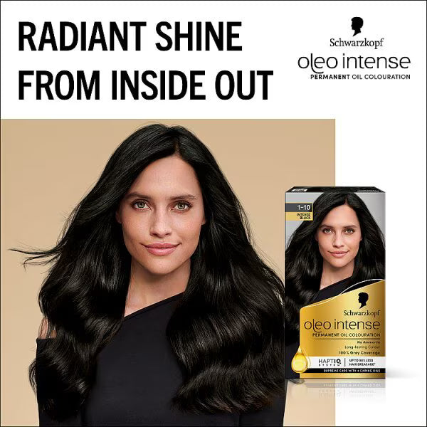 Schwarzkopf Oleo Black permanent hair dye (British brand)
