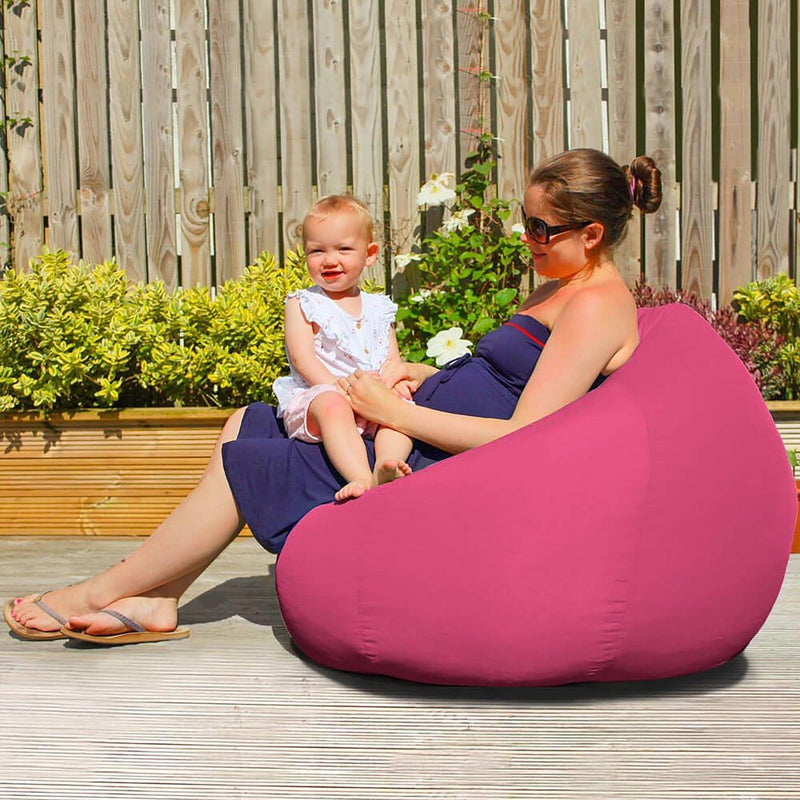 Rucomfy Indoor Outdoor Bean Bag Pink 110cm, imported from the UK
