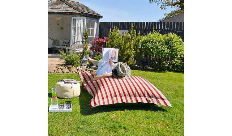rucomfy red and white stripe bean bag 5kg, imported from the UK