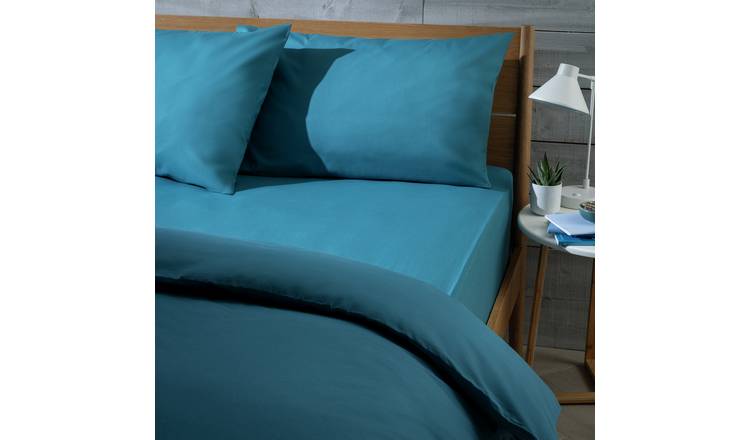 Habitat petrol blue fitted sheet king size, UK version