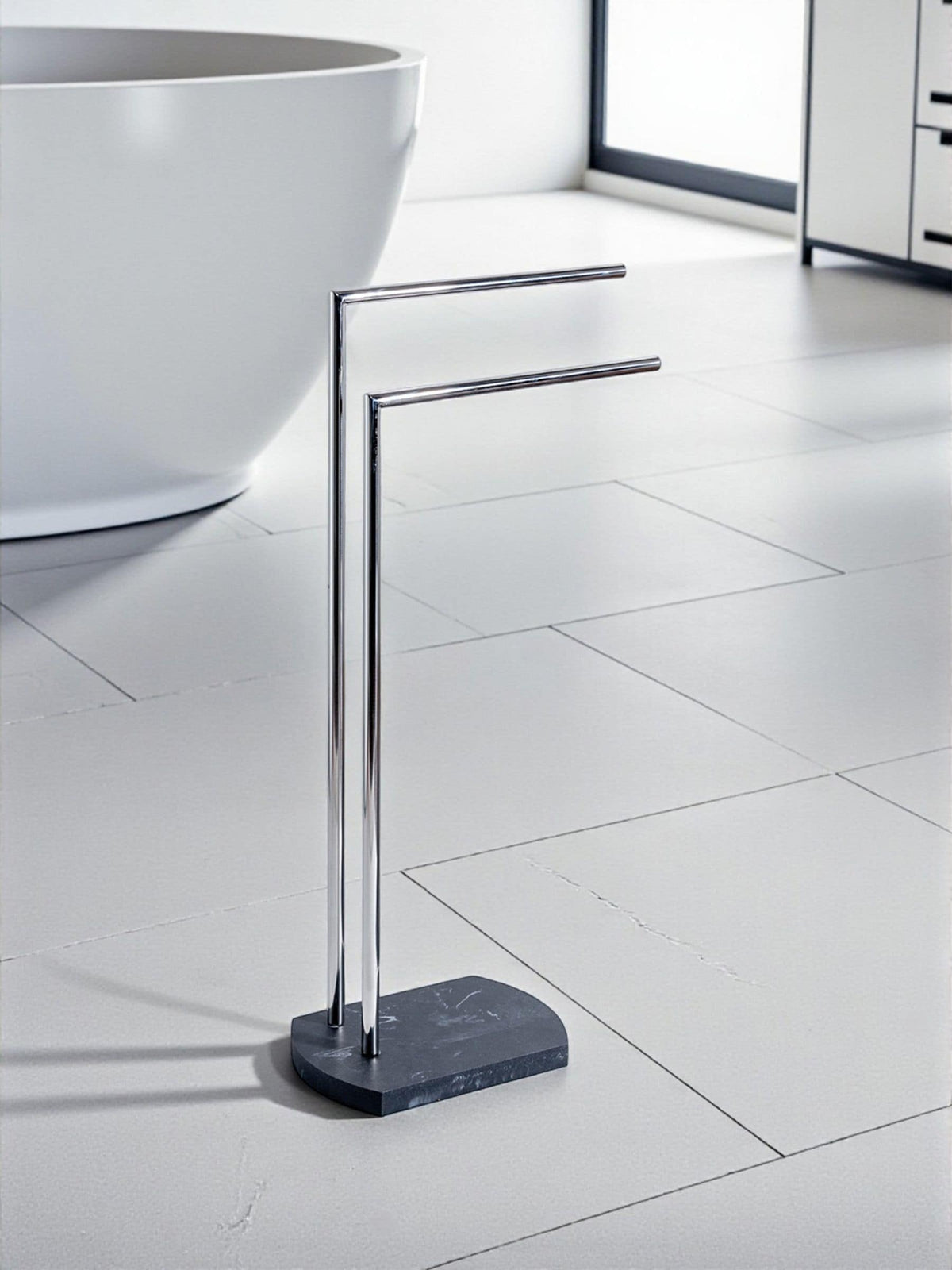 Showerdrape Grey Octavia freestanding towel stand 82cm (British brand)
