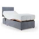 Grey single adjustable bed with memory foam mattress, imported from the UK