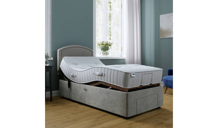 Mibed Single Adjustable Drawer Bed with Mattress in Slate, imported from the UK