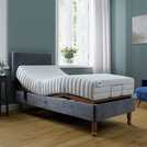 Mibed Memory Single Adjustable Bed With Mattress - Grey