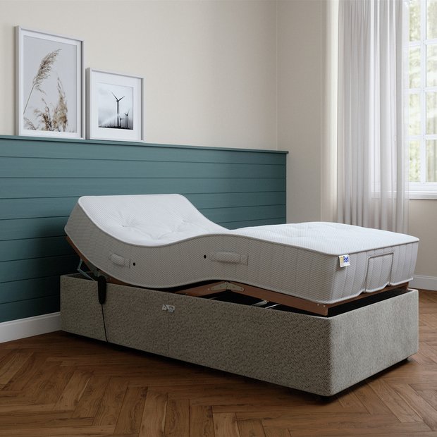 Mibed adjustable bed and mattress Dark Grey Single, imported from the UK