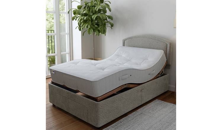 Mibed Small Double Adjustable Bed with Storage Drawer and Mattress in Grey, imported from the UK