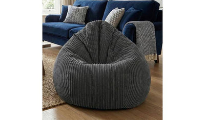 rucomfy Jumbo Cord Slouchbag Bean Bag Slate Grey Bean Bag Chair