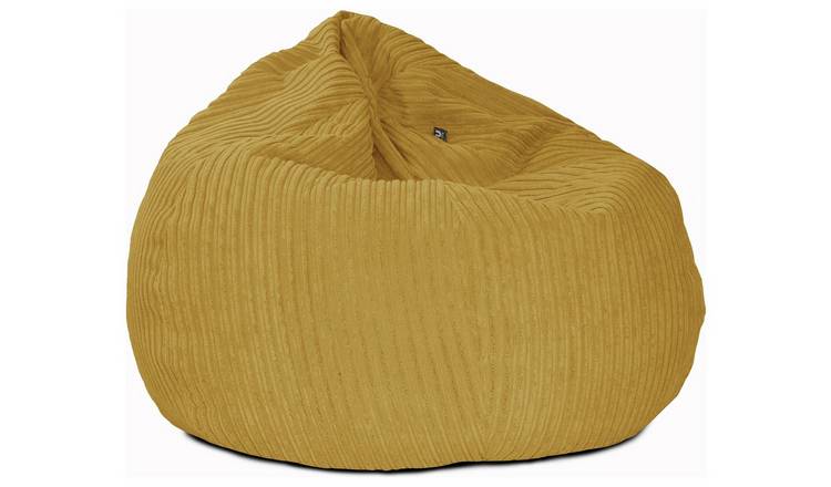 rucomfy Jumbo Cord Slouchbag Bean Bag - Mustard