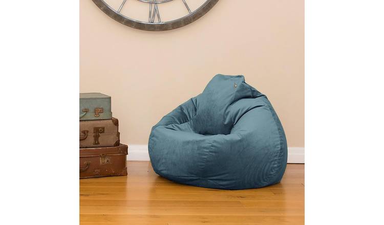 rucomfy velvet bean bag teal 110x80x80cm, imported from the UK