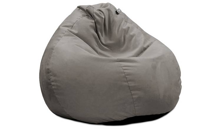 rucomfy Velvet Slouchbag Bean Bag Light Grey, imported from the UK