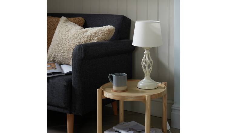 Argos Home Twist cream table lamp 42cm - British product