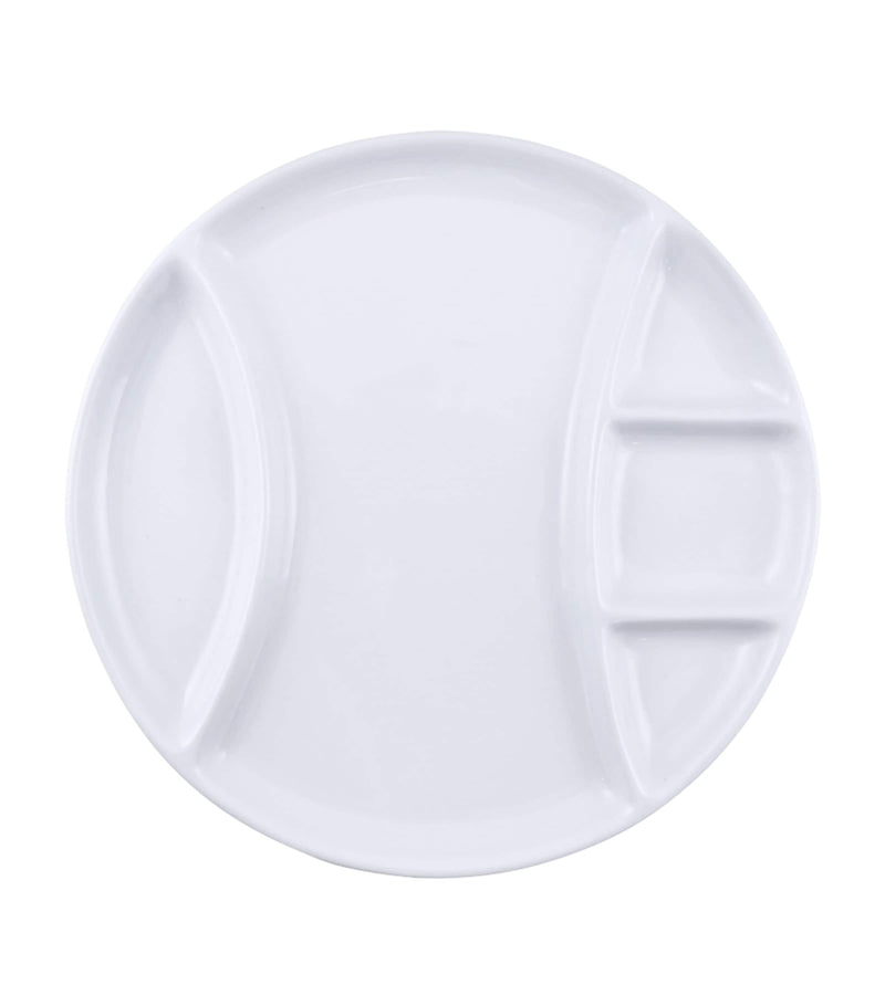 SWISSMAR ceramic fondue plates set of 4 with divided sections 26cm (British brand)
