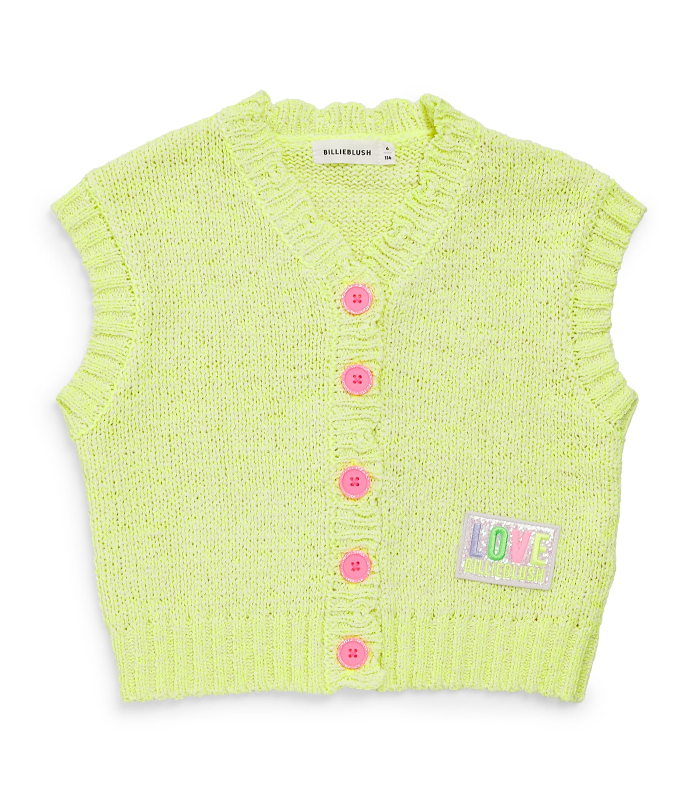 Billieblush knitted appliqué cardigan for children aged 2-12 years - British product