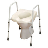 NRS Healthcare Mowbray Toilet Frame with Sloped Seat and Support Handles Extra Wide White - McGrocer