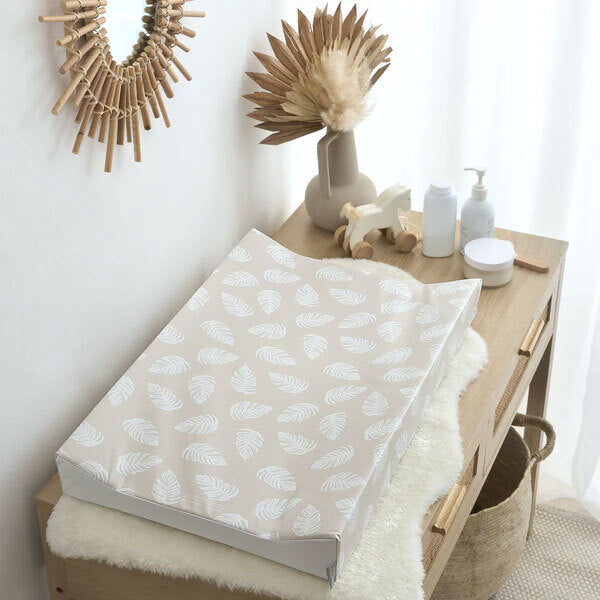 The Tiny Bed Co. Anti-Roll Changing Mat - Palm Bay (Greige)