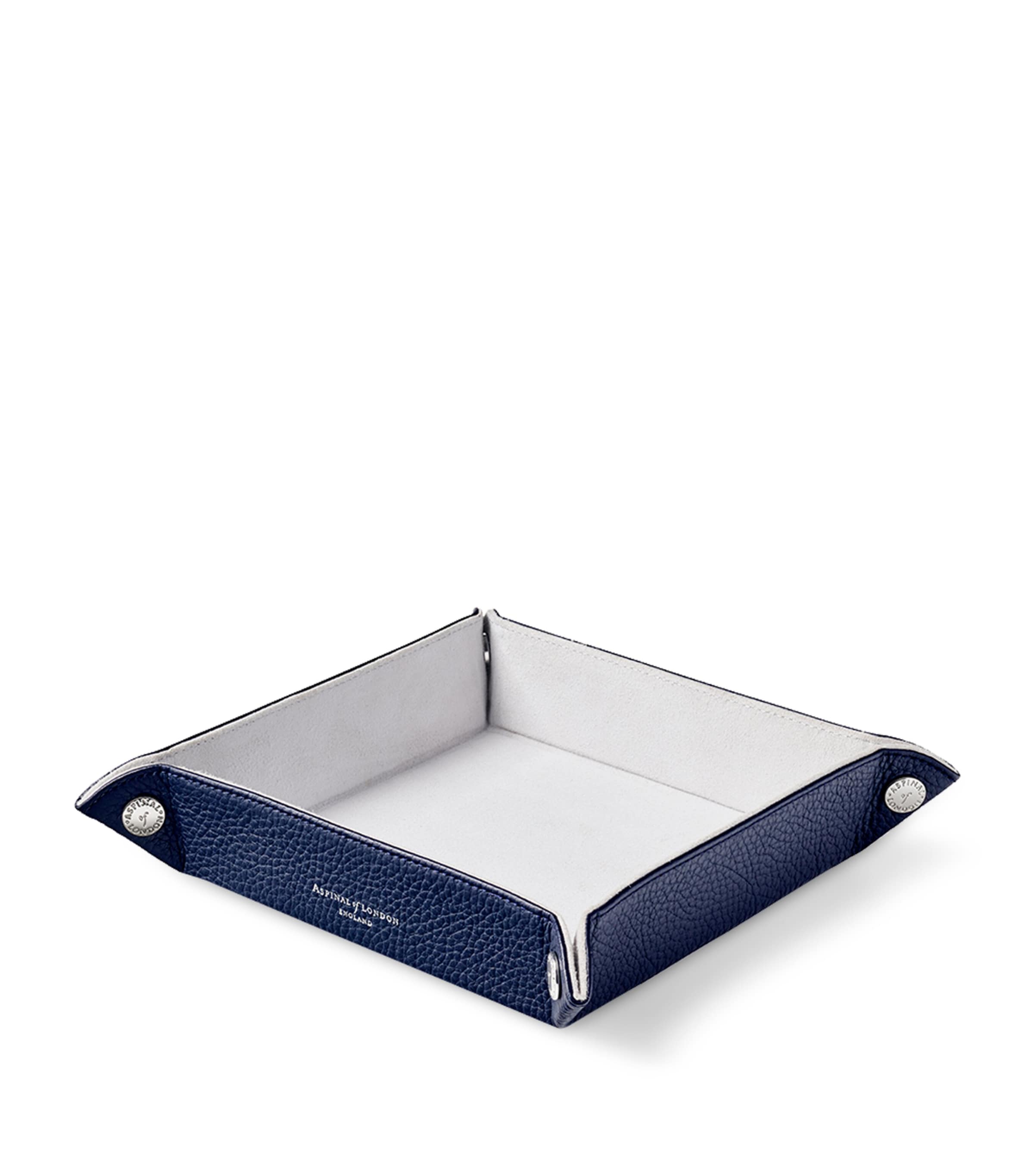 Aspinal of London medium leather tidy tray 20cm x 20cm - British product