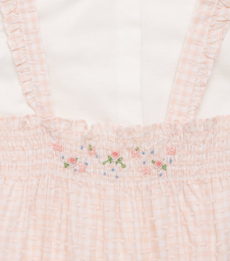 Tartine et Chocolat cotton gingham bodysuit and bloomers set for 0-18 months (British brand)