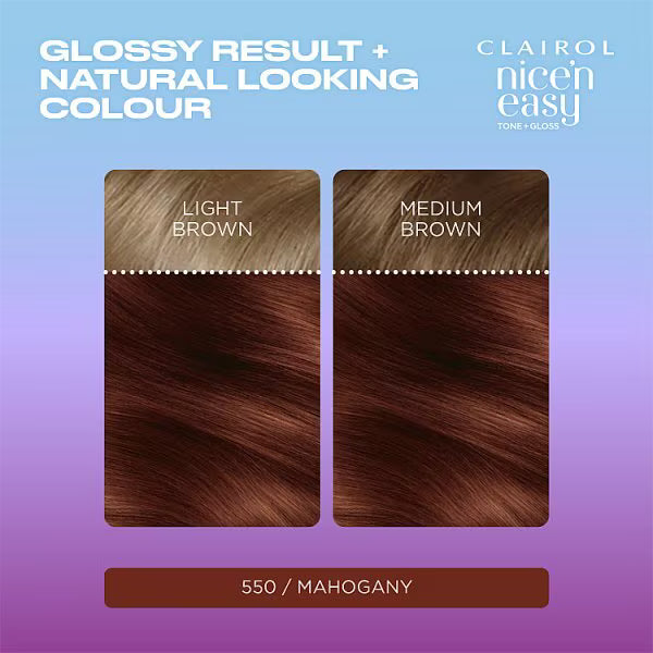 Clairol Nice'n Easy semi-permanent hair dye Mahogany 550/81 - British product