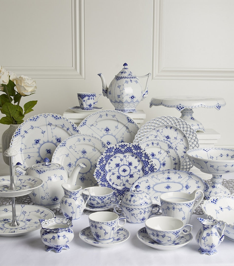 Royal Copenhagen Blue Fluted Half Lace mug, imported from the UK