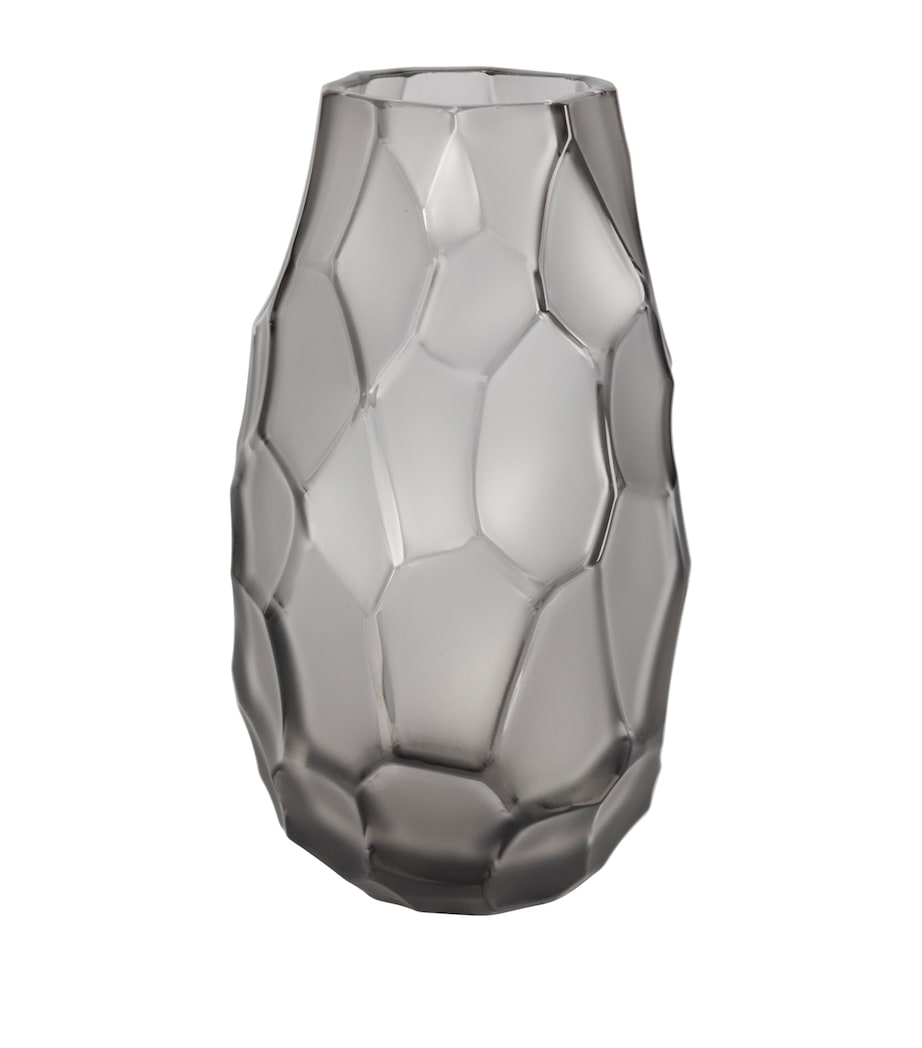 Lalique Silex crystal vase 14cm, UK version