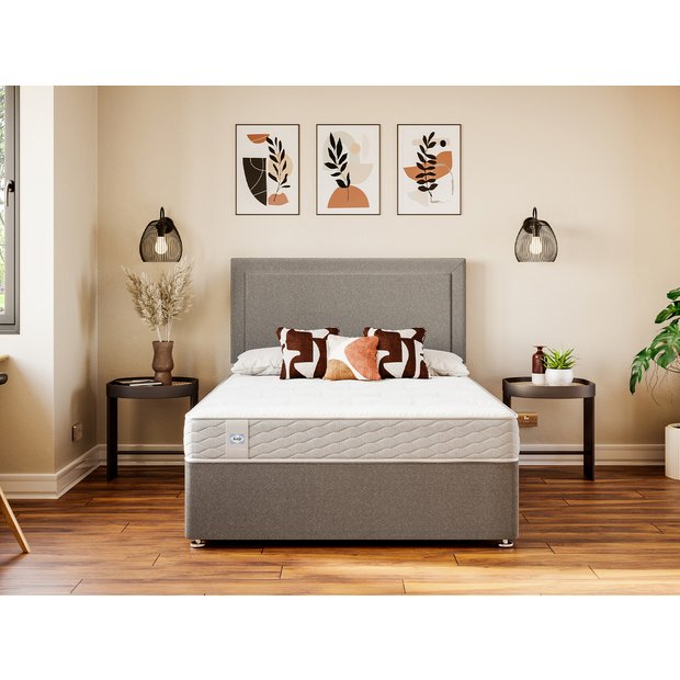 Sealy Kingsize Divan Bed Grey (British brand)