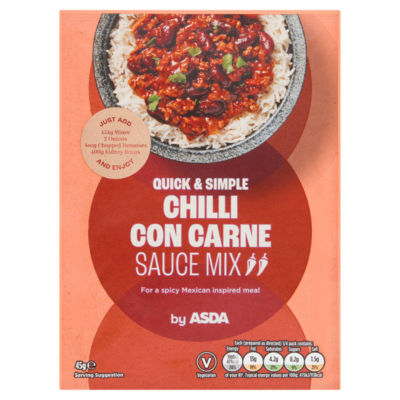 ASDA chilli con carne sauce mix 45g - British product