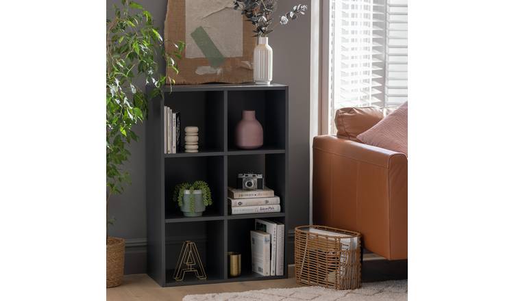 Argos Home Squares 6 Cube Storage Unit Dark Grey - British product