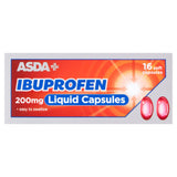 ASDA Ibuprofen 200mg Liquid Capsules 16 Soft Capsules - British product