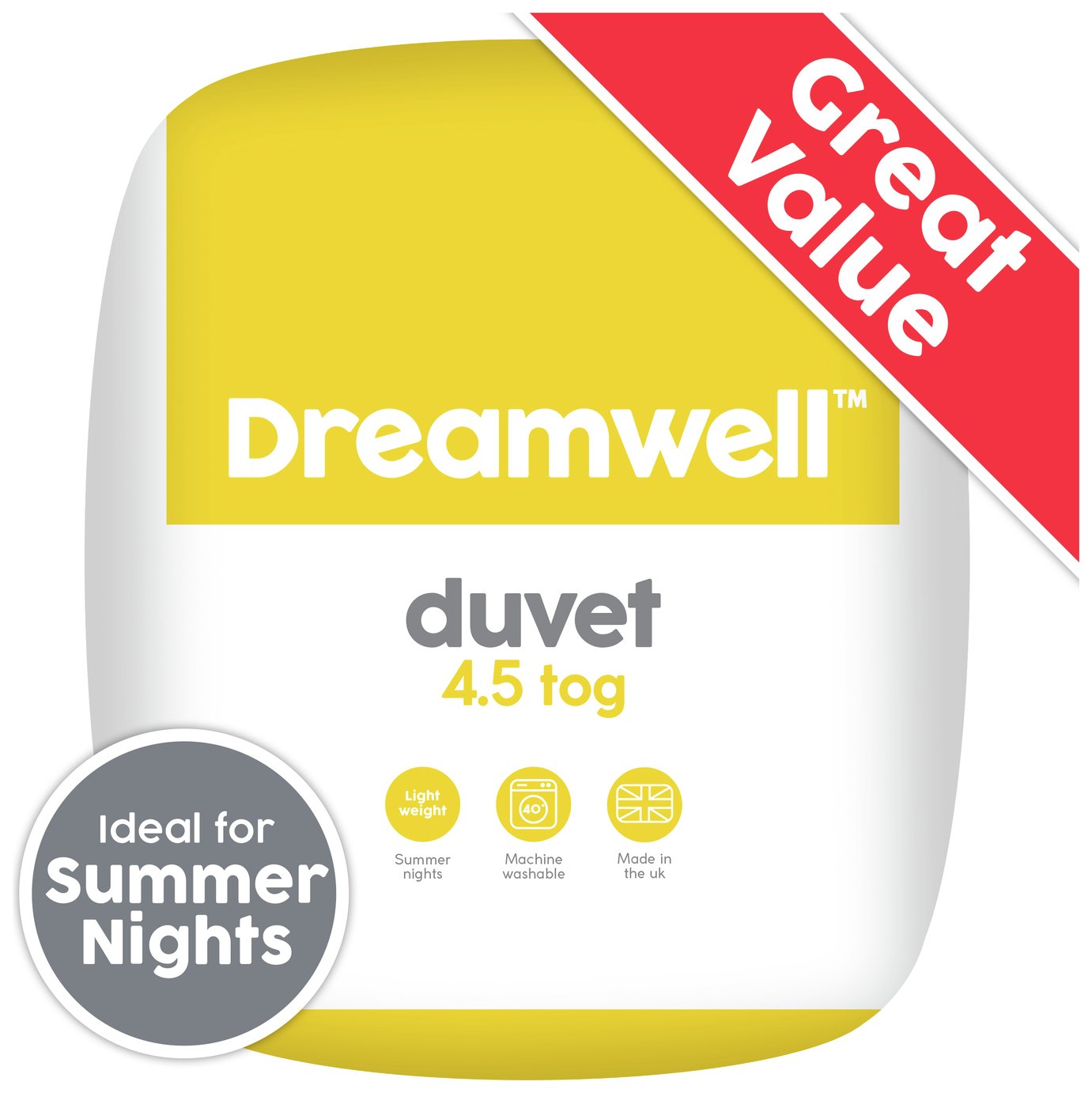 Dreamwell Light Weight 4.5 Tog Single Duvet - British product