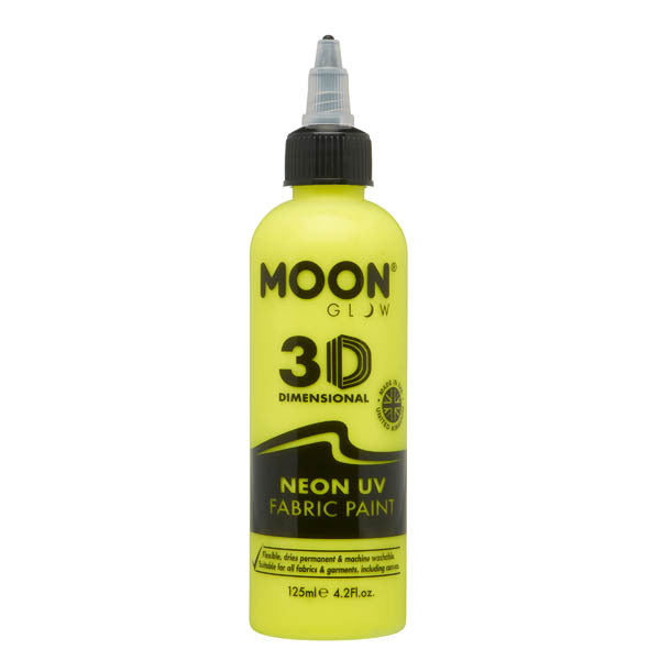Moon Glow Neon UV Fabric Paint Intense Yellow 125ml, imported from the UK