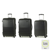 Rock Byron hardside luggage set black 3-piece, imported from the UK