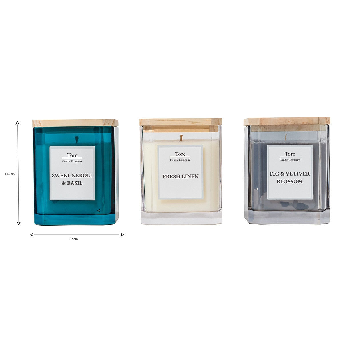 Torc fragranced candle 3 pack with wooden lids (British brand)
