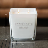 Sand & Fog square 4 wick candle with Speakeasy, Ocean Mist, Blush Rose scents 57oz (British brand)