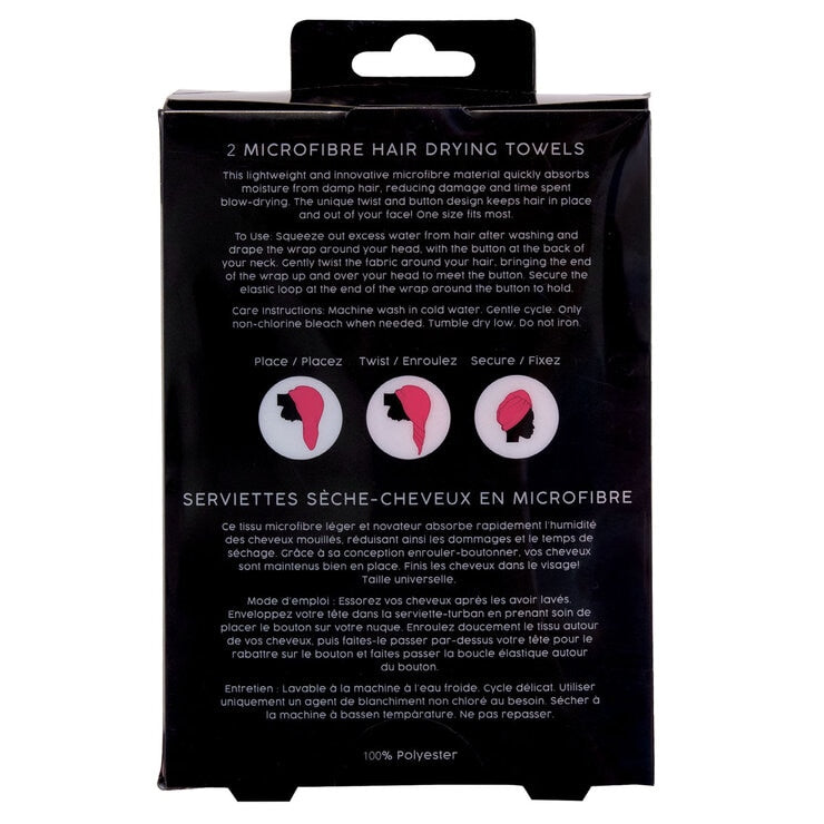 Danielle Creations microfibre hair towel 2 pack - British product