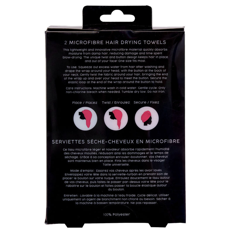 Danielle Creations microfibre hair towel 2 pack - British product