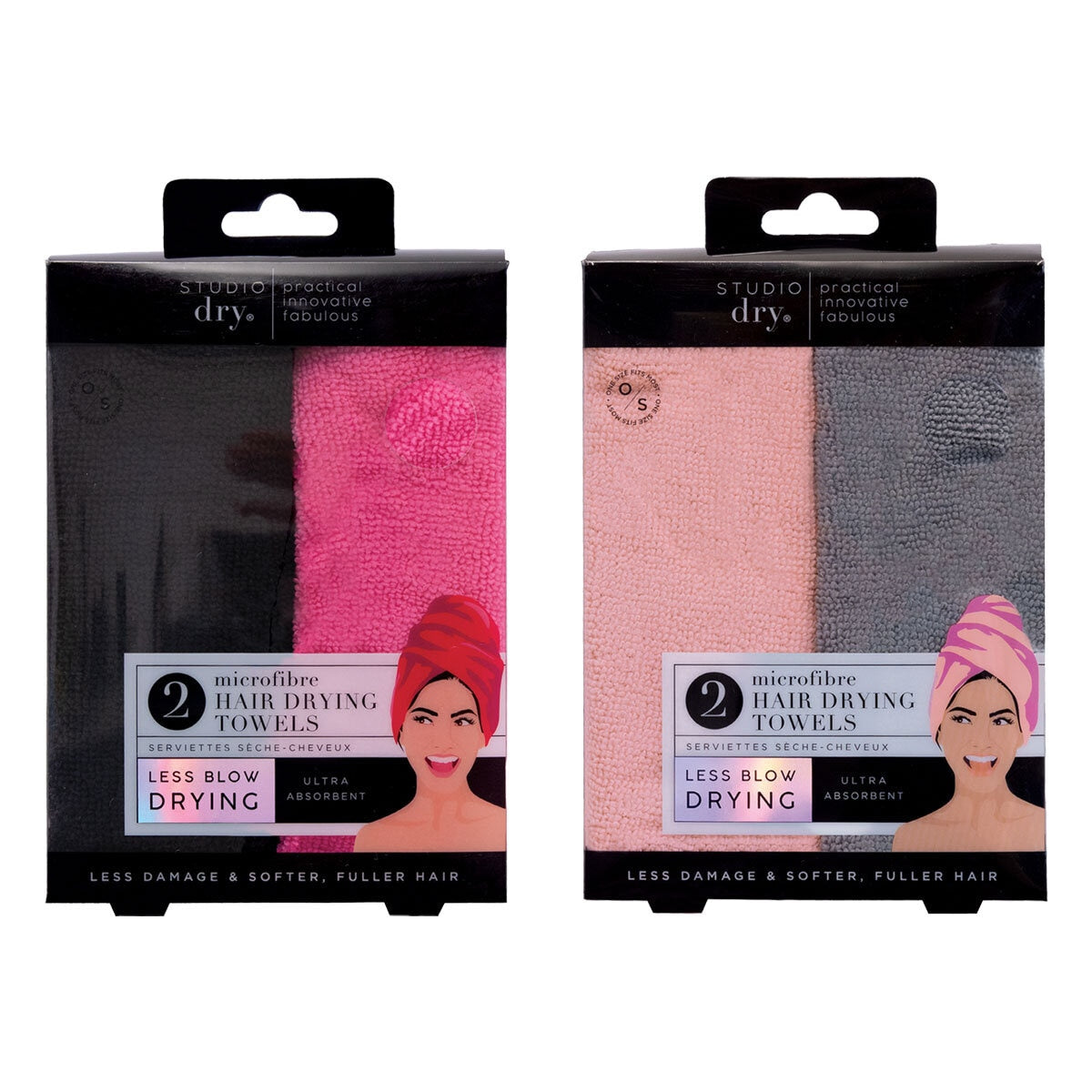 Danielle Creations microfibre hair towel 2 pack - British product