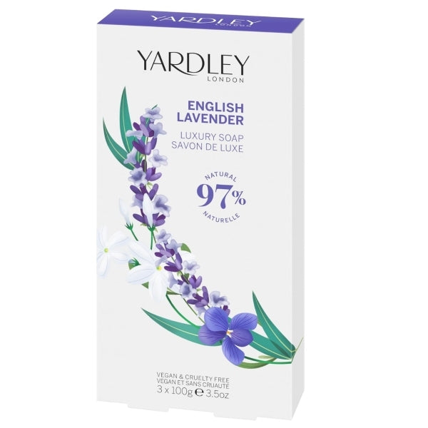 Yardley English Lavender Moisturising Soap Bar 3x100g (British brand)