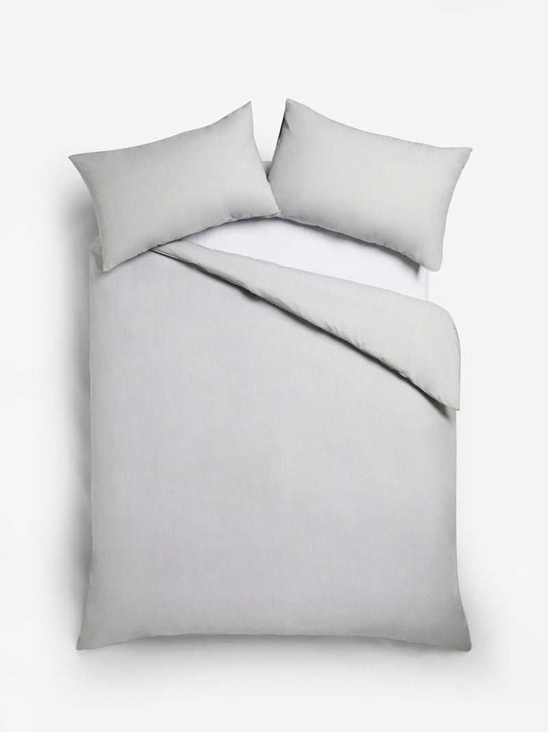 Grey duvet cover and pillowcase set, UK version