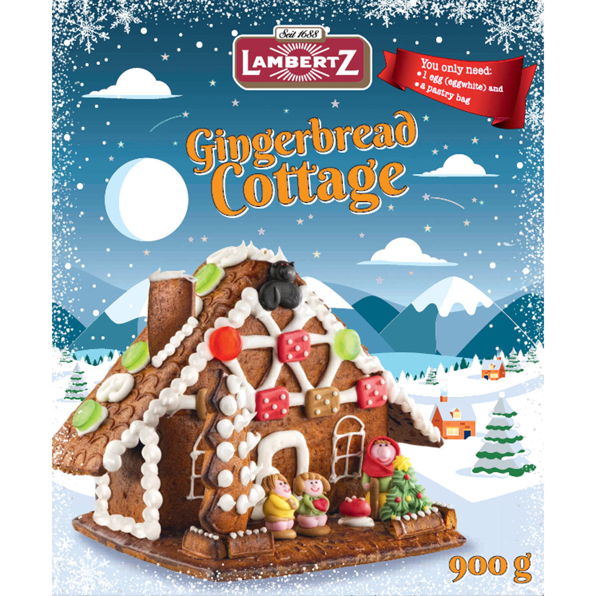 Lambertz gingerbread cottage and train baking kit 1.935kg, UK version
