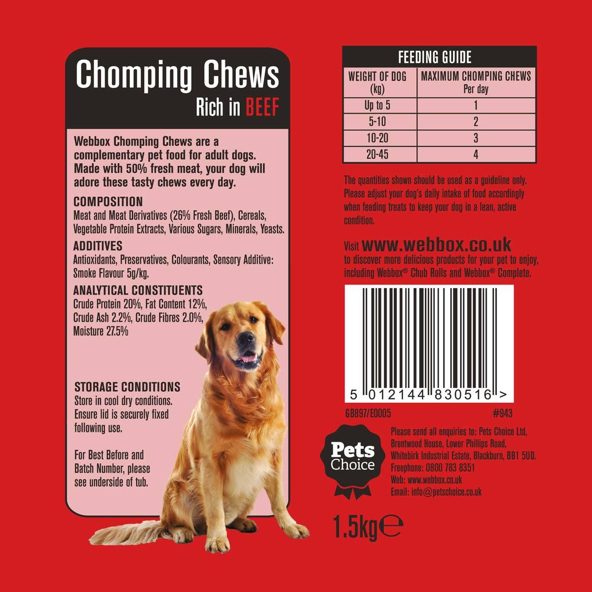 Webbox Meaty Chomping Chews 1.5kg (British brand)