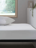 White easy-care polycotton fitted sheet (British brand)