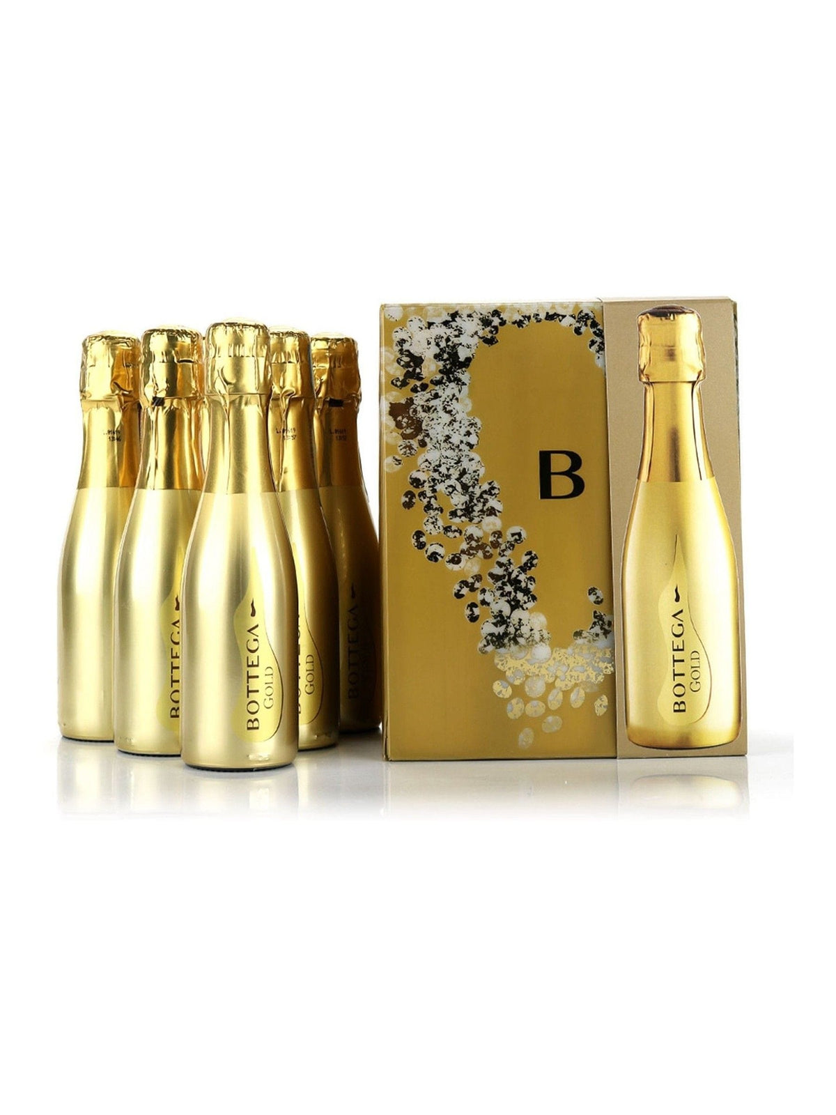 Bottega Mini Gold Prosecco gift set 6 x 200ml bottles, UK version