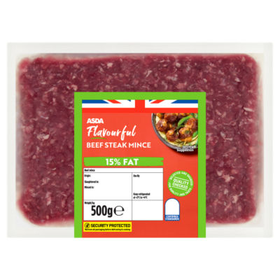 ASDA Minced Beef 15% Fat 500g pack - British product