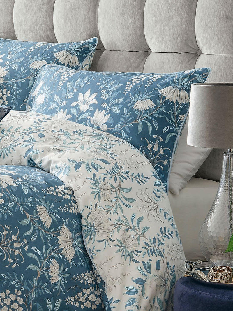 Laura Ashley Blue Seaspray Parterre reversible duvet cover and pillowcase set, UK version