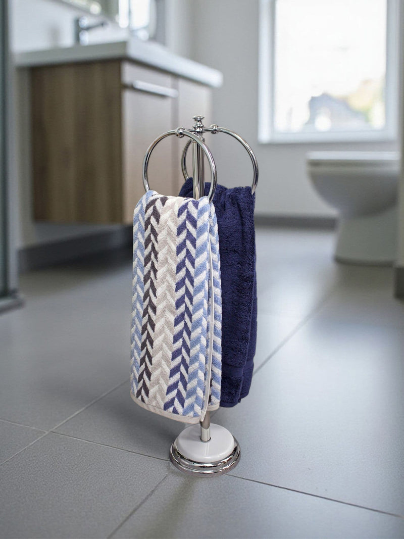 Showerdrape White Opera freestanding double towel ring (British brand)