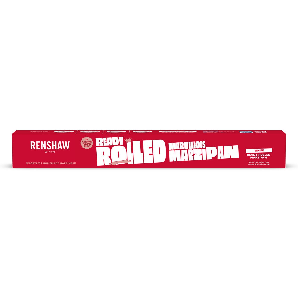 Renshaws Ready Rolled Marzipan Discs 3 x 400g, imported from the UK