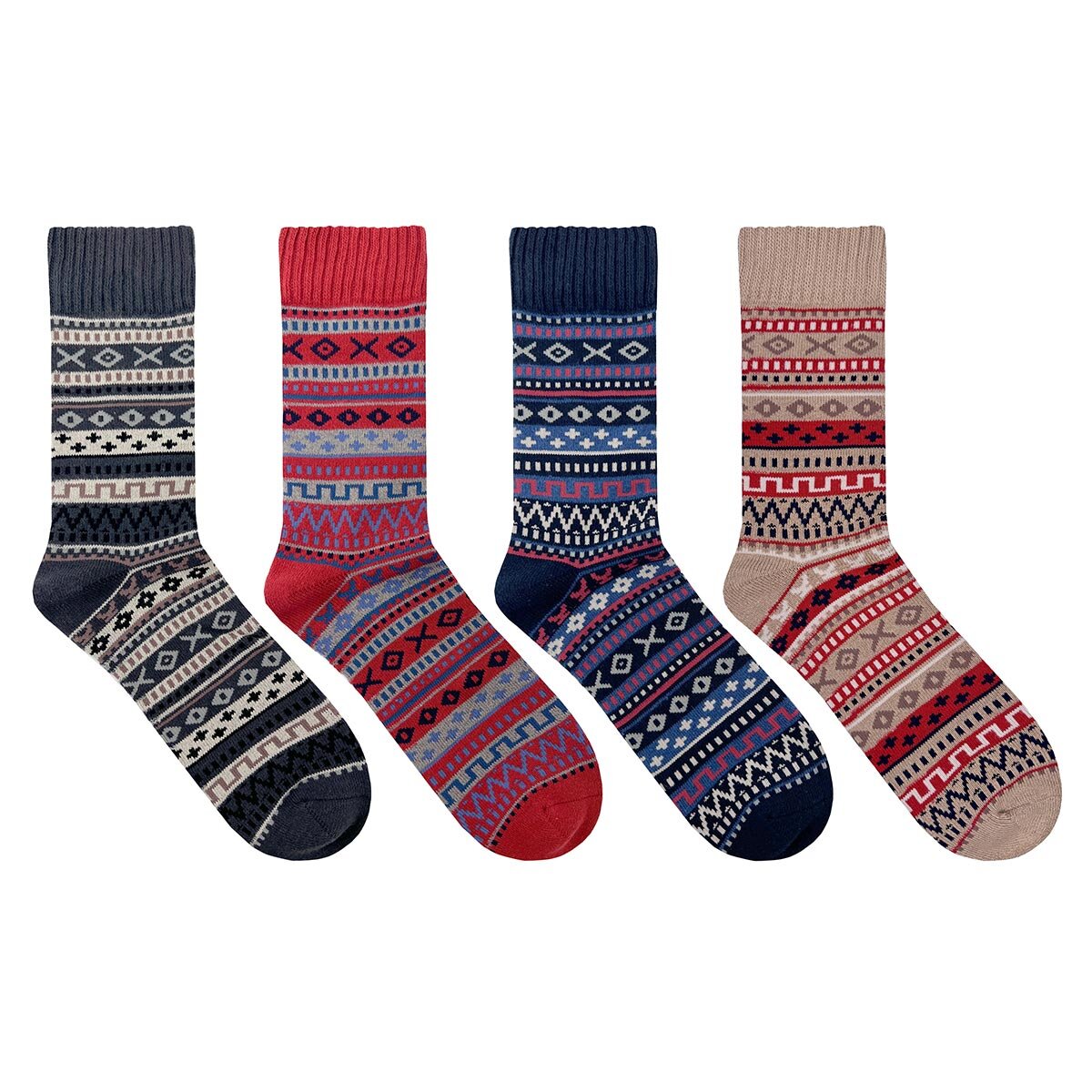 Kiku Nordic Collection boot socks in assorted colours, 4 pack, UK version